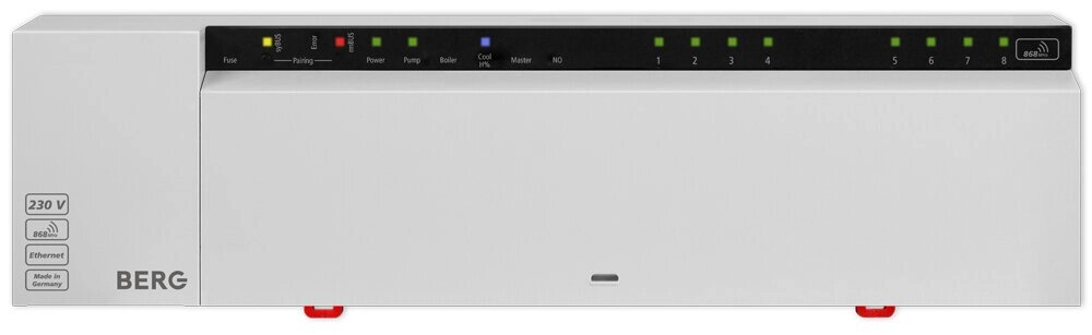 Беспроводной центр коммутации BERG на 8 зон со встроенным интернет-шлюзом, для управления насосом/ко от компании MetSnab - фото 1