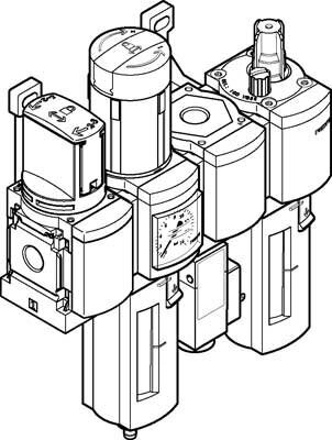 Блок подготовки воздуха, комбинация Festo MSB4N-1/4:C3J1F3M1-WP от компании MetSnab - фото 1