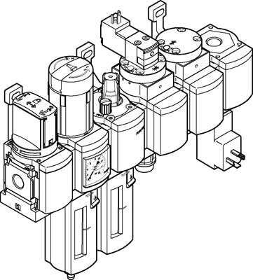 Блок подготовки воздуха, комбинация Festo MSB4N-1/4:C3J2M1D1A1F3-WP от компании MetSnab - фото 1