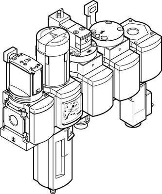 Блок подготовки воздуха, комбинация Festo MSB6N-1/2:C3J1D1A1F3-WP от компании MetSnab - фото 1