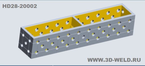 Блок соединительный 1000 мм для сварочного стола 3D-WELD D28 2-280370 от компании MetSnab - фото 1