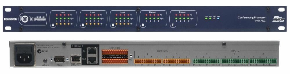 BSS BLU-101 аудио-матрица с процессором. 12 аналоговых mic/line входов, 8 аналоговых выходов. 12 независимых алгоритма от компании MetSnab - фото 1