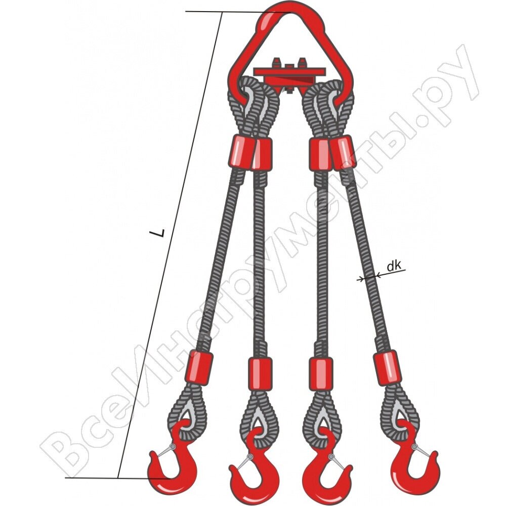 Четырехветвевой канатный строп КантаПлюс о4СК-16,0/5,0м от компании MetSnab - фото 1