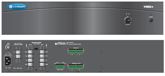 Crown 1160A усилитель 1 лин. вход / 1 зона 160 Вт/4 Ом, 70V/100V от компании MetSnab - фото 1