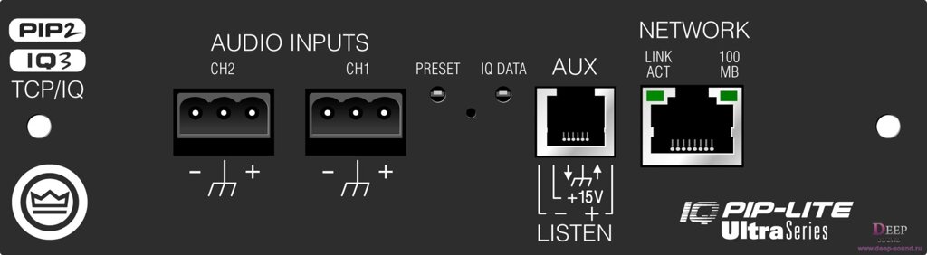 Crown IQ3PIPLITE опциональная плата для установки в усилители серии CTs. Управление по сети HiQnet от компании MetSnab - фото 1