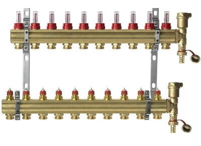 DANFOSS Коллекторная группа с расходомерами на 10 контуров FHF-10F set 088U0730 от компании MetSnab - фото 1