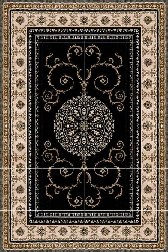 Декор керамогранит Expotile Carpets Ankara Negro Комплект 24 шт. 50х50 2000x3000 мм (Керамогранит) от компании MetSnab - фото 1