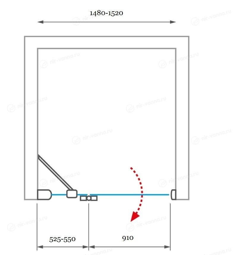 Душевая дверь Roth Elegant Line GDNL1 150х200 без поддона от компании MetSnab - фото 1