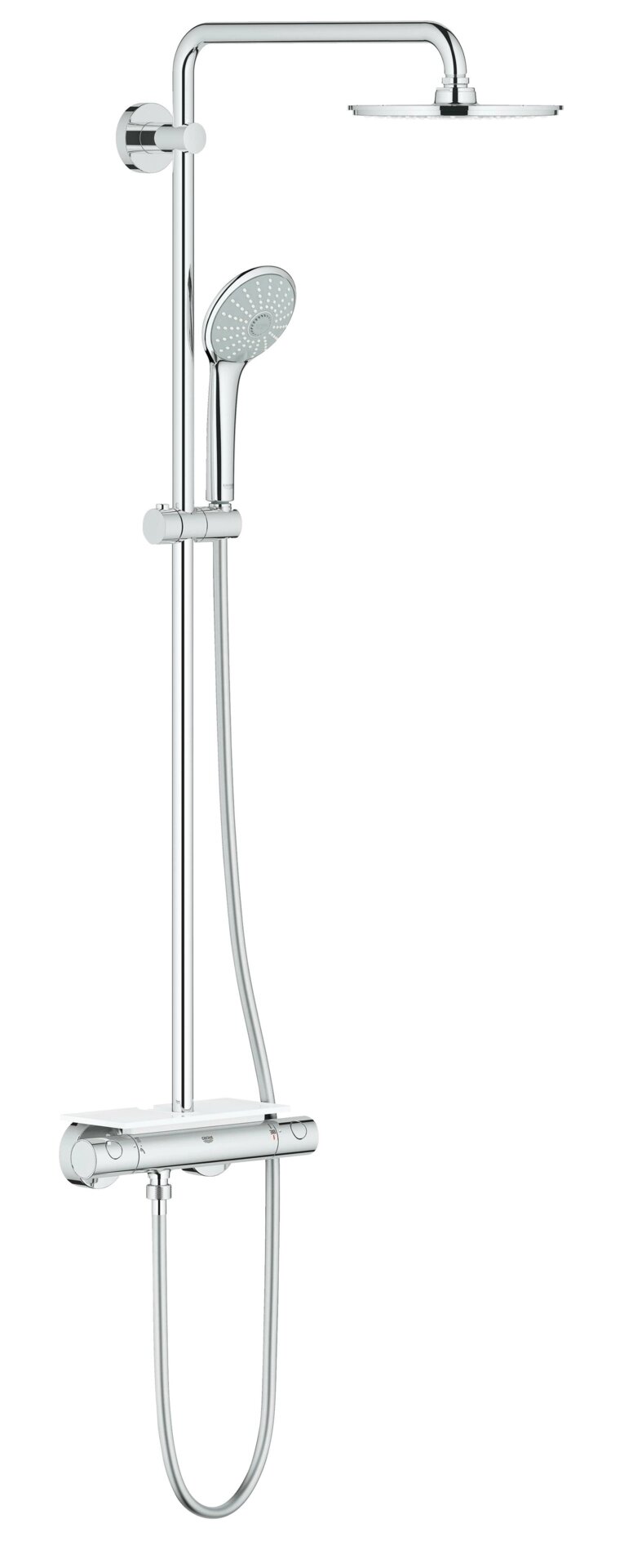 Душевая система GROHE Euphoria 210 с термостатическим смесителем и полочкой, хром (26363000) от компании MetSnab - фото 1