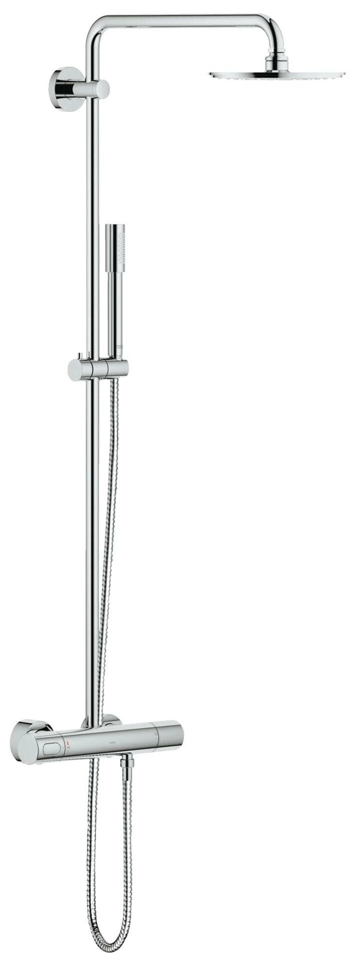 Душевая система GROHE Rainshower 210 с термостатическим смесителем, хром (27032001) от компании MetSnab - фото 1