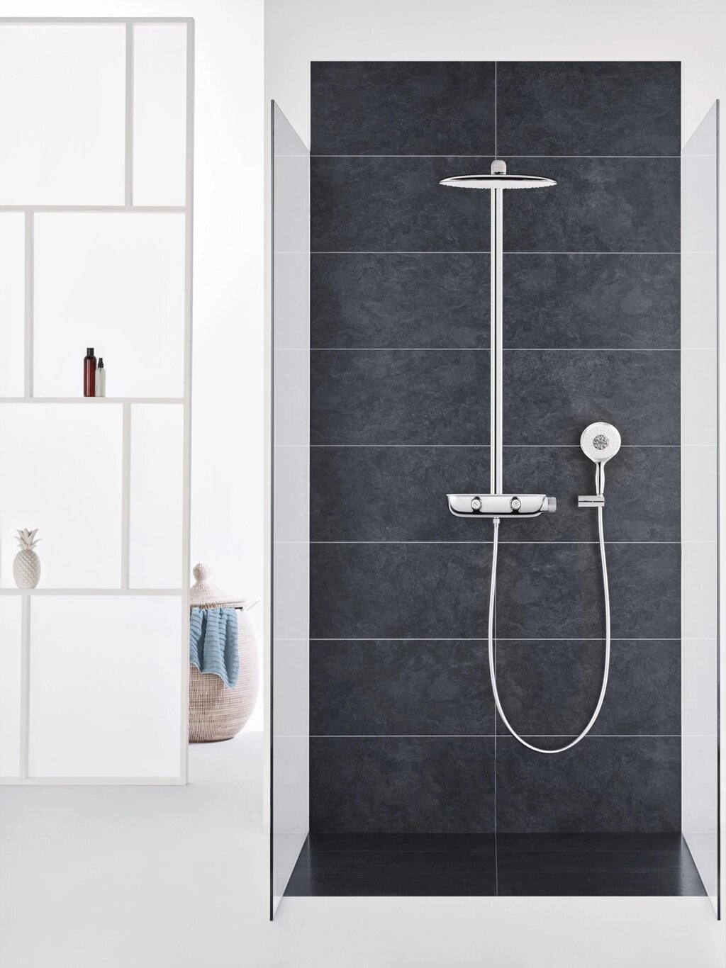 Душевая система GROHE Rainshower SmartControl 360 MONO с термостатическим смесителем, настенный монтаж, белая луна от компании MetSnab - фото 1