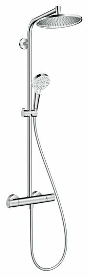 Душевая стойка hansgrohe Crometta S 240 1jet Showerpipe EcoSmart 27268000 хром от компании MetSnab - фото 1