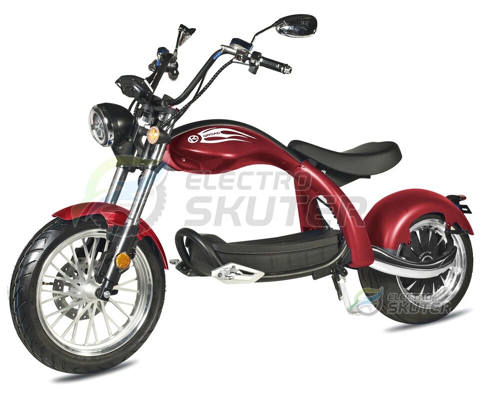 Электроскутер Citycoco QROAD Chopper 2000W 20Аh (Красный) от компании MetSnab - фото 1