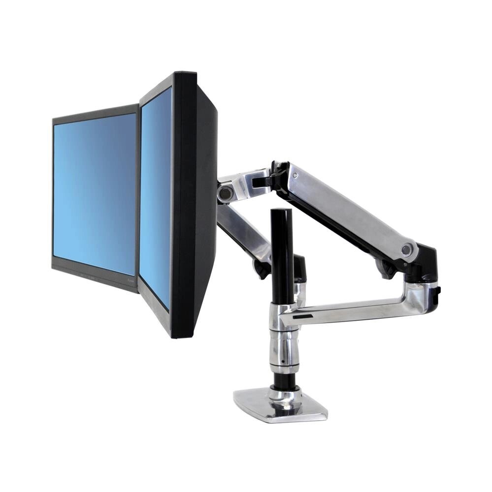 Ergotron LX Dual Stacking Arm Ergotron 45-248-026 крепление для двух мониторов (металлик) от компании MetSnab - фото 1