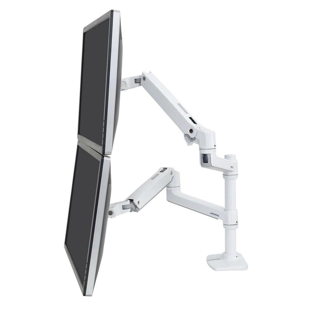 Ergotron LX Dual Stacking Arm Ergotron 45-492-216 (белый) крепление для двух мониторов от компании MetSnab - фото 1