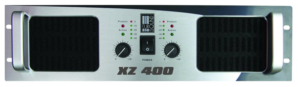 EUROSOUND XZ-400 Усилитель мощности, 2x600 Вт 2 Ом, 2x400 Вт 4 Ом, 2x250 Вт 8 Ом, 3U от компании MetSnab - фото 1