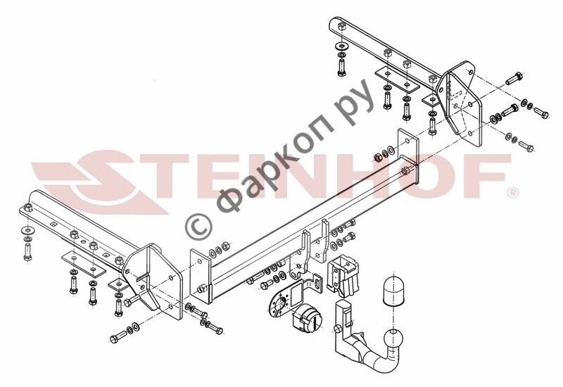Фаркоп Steinhof для Subaru Forester (SJ) 2013- съемный от компании MetSnab - фото 1