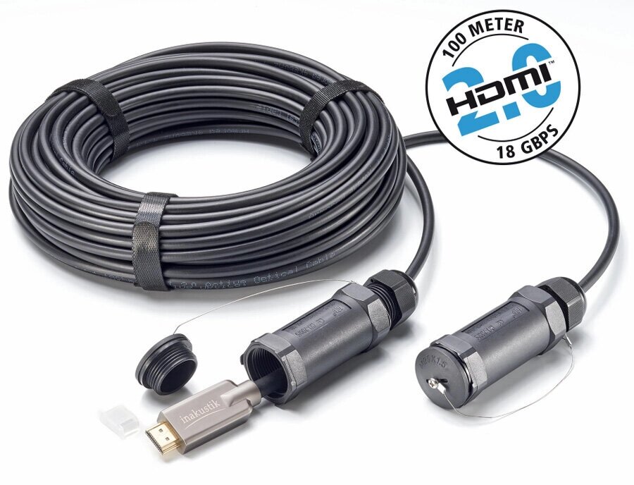 HDMI кабель Inakustik Exzellenz HDMI 2.0 Armoured Optical Fiber Cable 1.0m 009244001 от компании MetSnab - фото 1