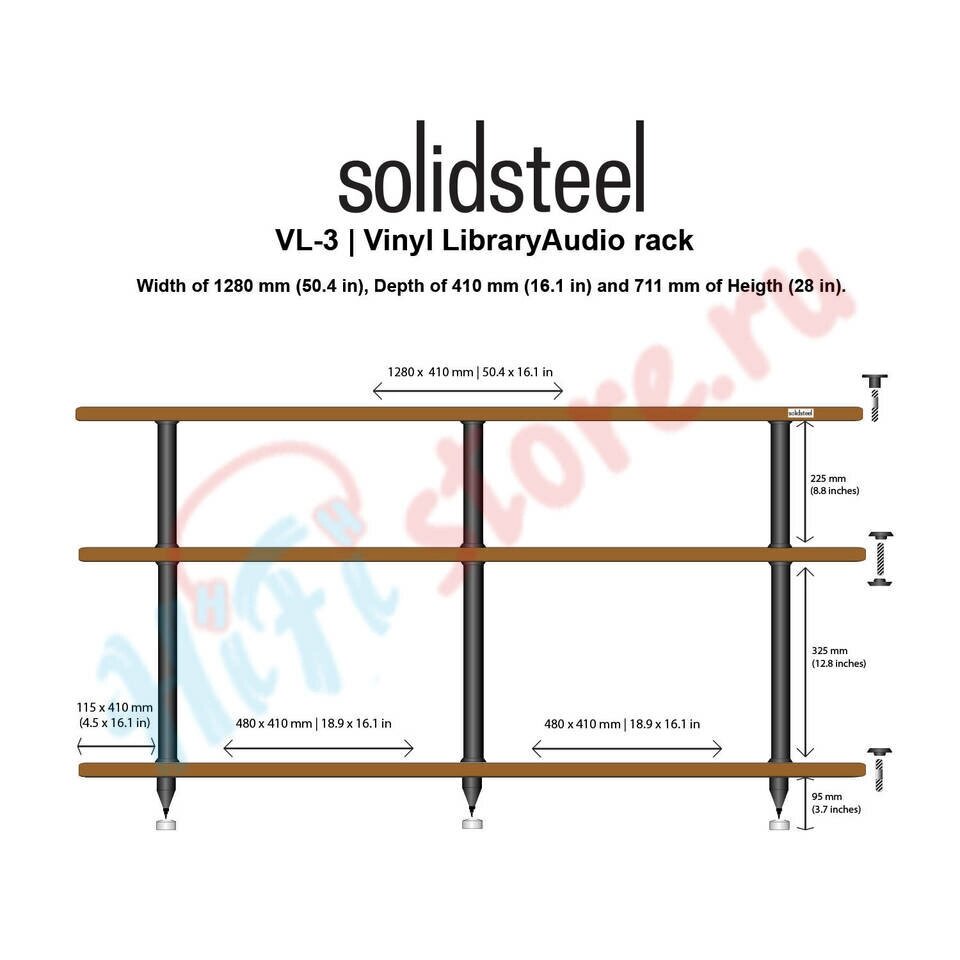 Hi-Fi стойка Solidsteel VL-3 White/walnut от компании MetSnab - фото 1