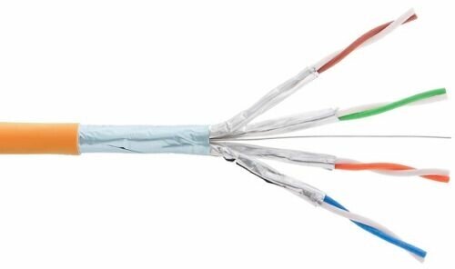 Кабель NikoMax NKL 9340C-OR F/FTP 4 пары, Кат. 6, внутренний, LSZH нг (В)-HFLTx, 23 AWG, одножильный, 250МГц, от компании MetSnab - фото 1