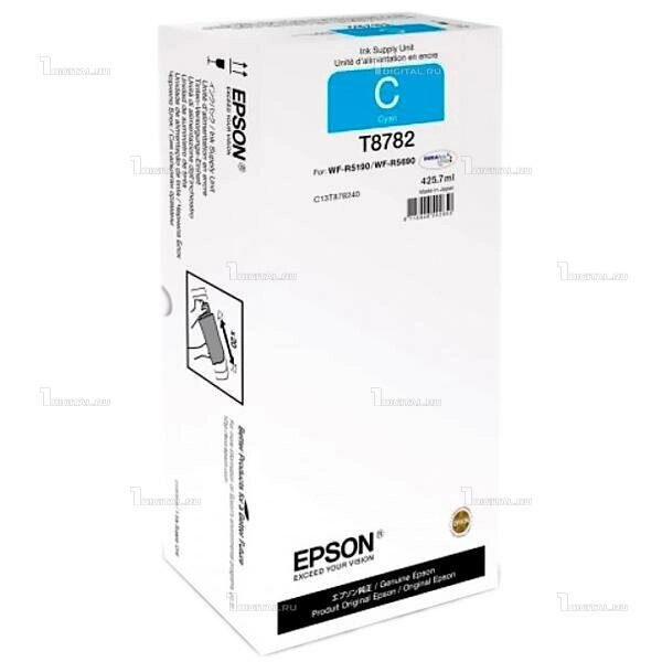 Картридж Epson C13T878240 (T8782) голубой повышенной емкости XXL для WorkForce Pro WF-R5190DTW / WF-R5690DTWF от компании MetSnab - фото 1