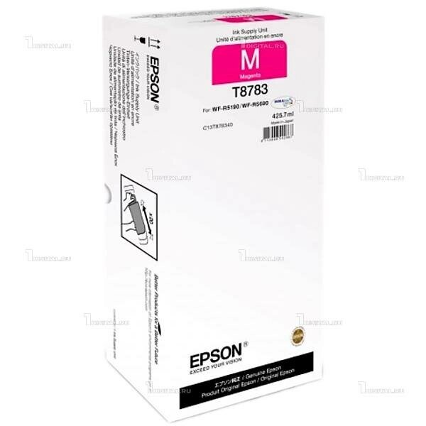 Картридж Epson C13T878340 (T8783) пурпурный повышенной емкости XXL для WorkForce Pro WF-R5190DTW/WF-R5690DTWF от компании MetSnab - фото 1