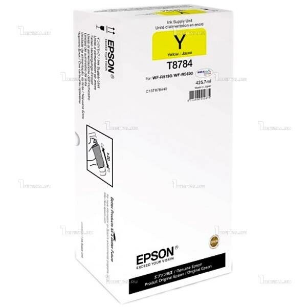 Картридж Epson C13T878440 (T8784) желтый повышенной емкости XXL для WorkForce Pro WF-R5190DTW/WF-R5690DTWF от компании MetSnab - фото 1