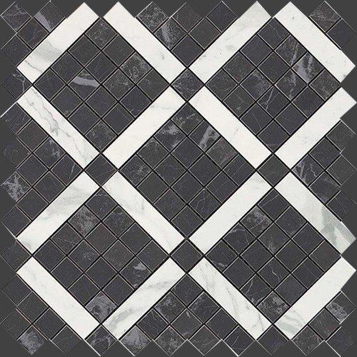 Керамическая плитка Atlas Concorde (Атлас конкорд) Noir Mix Diagonal Mosaic от компании MetSnab - фото 1