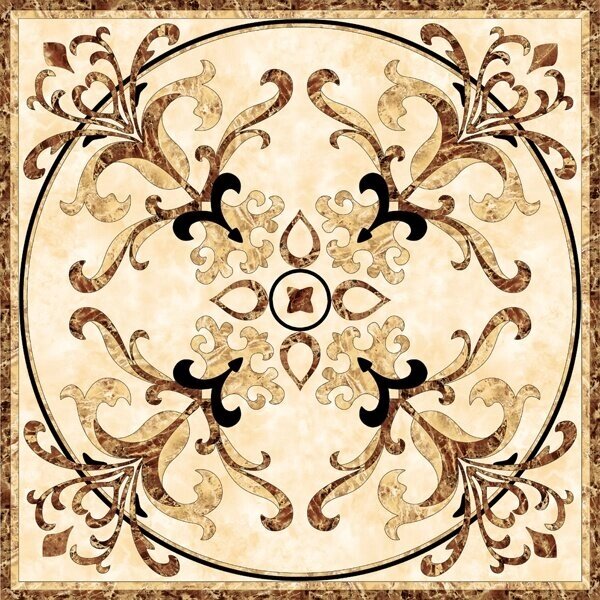 Керамическая плитка Infinity Ceramic Ruskin Roseton Beige 120 x 120 (60x60x4) напольный декоративный элемент от компании MetSnab - фото 1