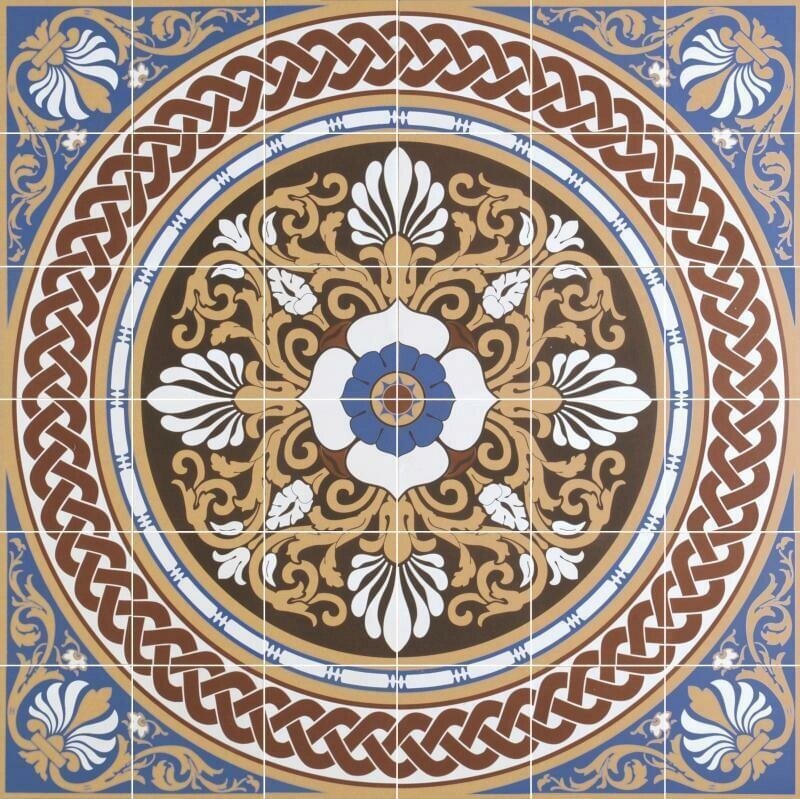 Керамическая плитка Original Style Victorian Floor Tiles Palmerston Blue On Buff 91.6x91.6 от компании MetSnab - фото 1