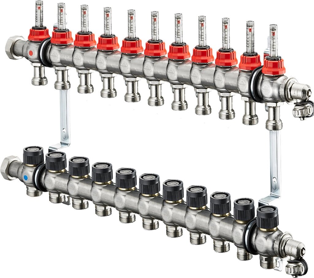 Коллектор Oventrop Multidis SF с ротаметрами, на 11 контуров от компании MetSnab - фото 1