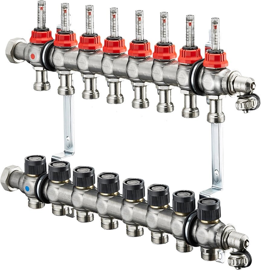 Коллектор Oventrop Multidis SF с ротаметрами, на 8 контуров от компании MetSnab - фото 1