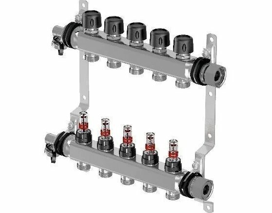 Коллектор UPONOR с расходомерами 10 выходов 1quot;x3/4quot; ЕК серия SMART S от компании MetSnab - фото 1