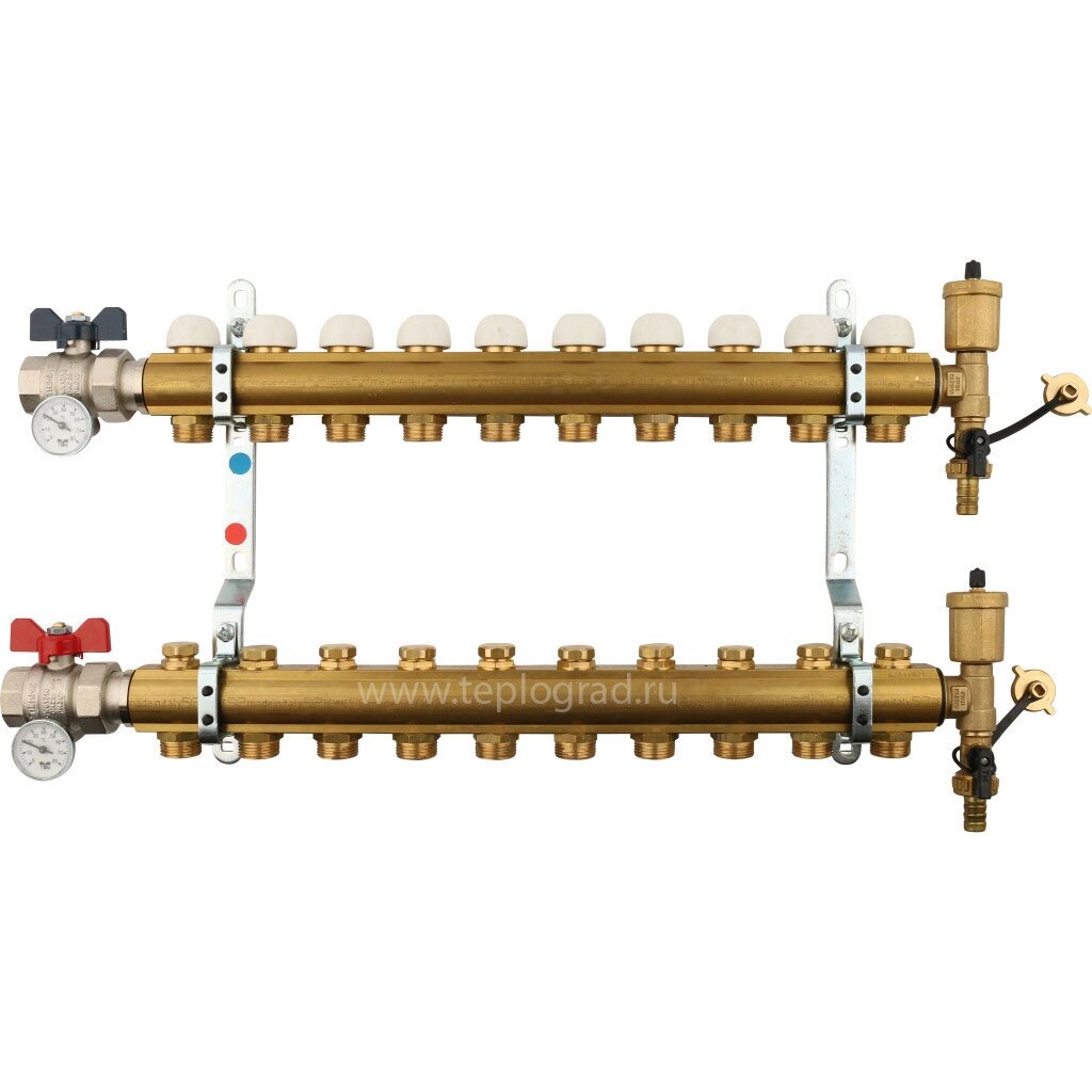 Коллектор в сборе Tiemme на 10 выходов без расходомеров - 3870036 от компании MetSnab - фото 1