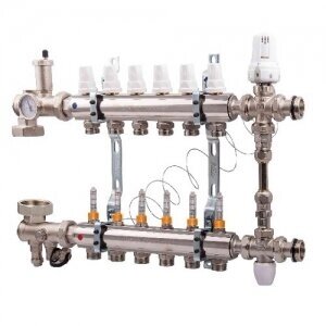 Коллекторная группа в сборе ICMA K0111 - 1quot; на 7 контуров 3/4quot; EK (с расходомерами) от компании MetSnab - фото 1