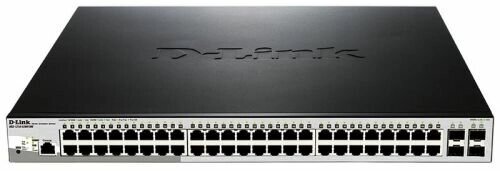 Коммутатор PoE D-link DGS-1210-52MP/ME/B1A 48x10/100/1000Mbp PoE (370 Вт), 4xSFP, L2, 19 от компании MetSnab - фото 1