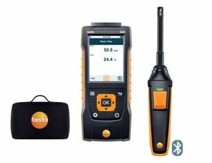 Комплект измерительный Testo 440 с Bluetooth зондом влажности и температуры (0636 9731) и кейсом от компании MetSnab - фото 1