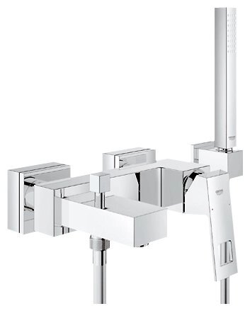 Комплект смесителей для ванной комнаты GROHE Eurocube 23141000 + 23140000 (для раковины со средним изливом + для ванны от компании MetSnab - фото 1