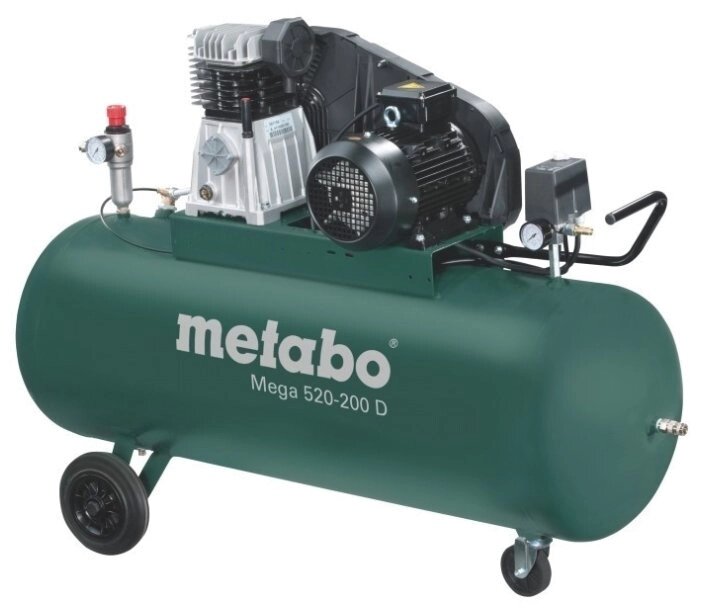 Компрессор масляный Metabo Mega 520-200 D, 200 л, 3 кВт от компании MetSnab - фото 1