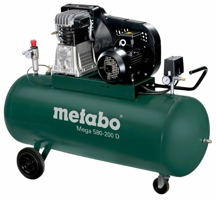 Компрессор масляный Metabo Mega 580-200 D, 200 л, 3 кВт от компании MetSnab - фото 1