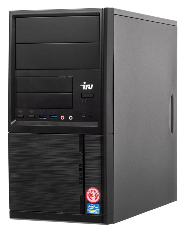 Компьютер IRU Office 313 MT i3 9100F (3.6)/8Gb/SSD240Gb/GT710 1Gb/Win 10 Home Single Language 64/400W/Black от компании MetSnab - фото 1