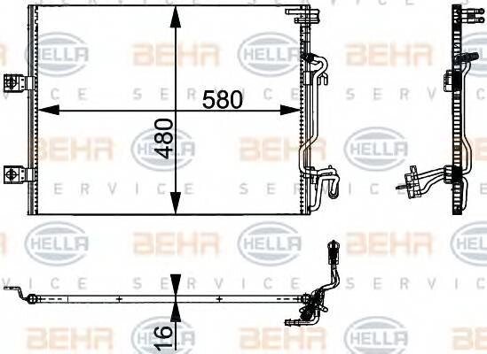 Конденсатор кондиционер - легковой автомобиль Hella 8FC351301611 от компании MetSnab - фото 1