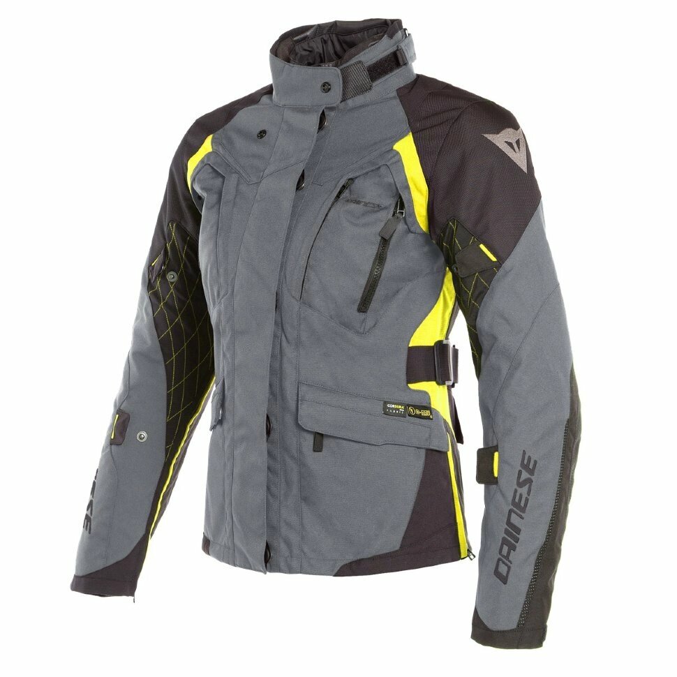 Куртка текстильная женская X-TOURER D-DRY LADY DAINESE (серый/черный/желтый, 44) от компании MetSnab - фото 1