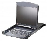 KVM консоль с переключателем ATEN KL1516AiN / 16-портовый IP KVM Переключатель с 19quot; KVM Консолью, Dual Rail, Cat5, от компании MetSnab - фото 1