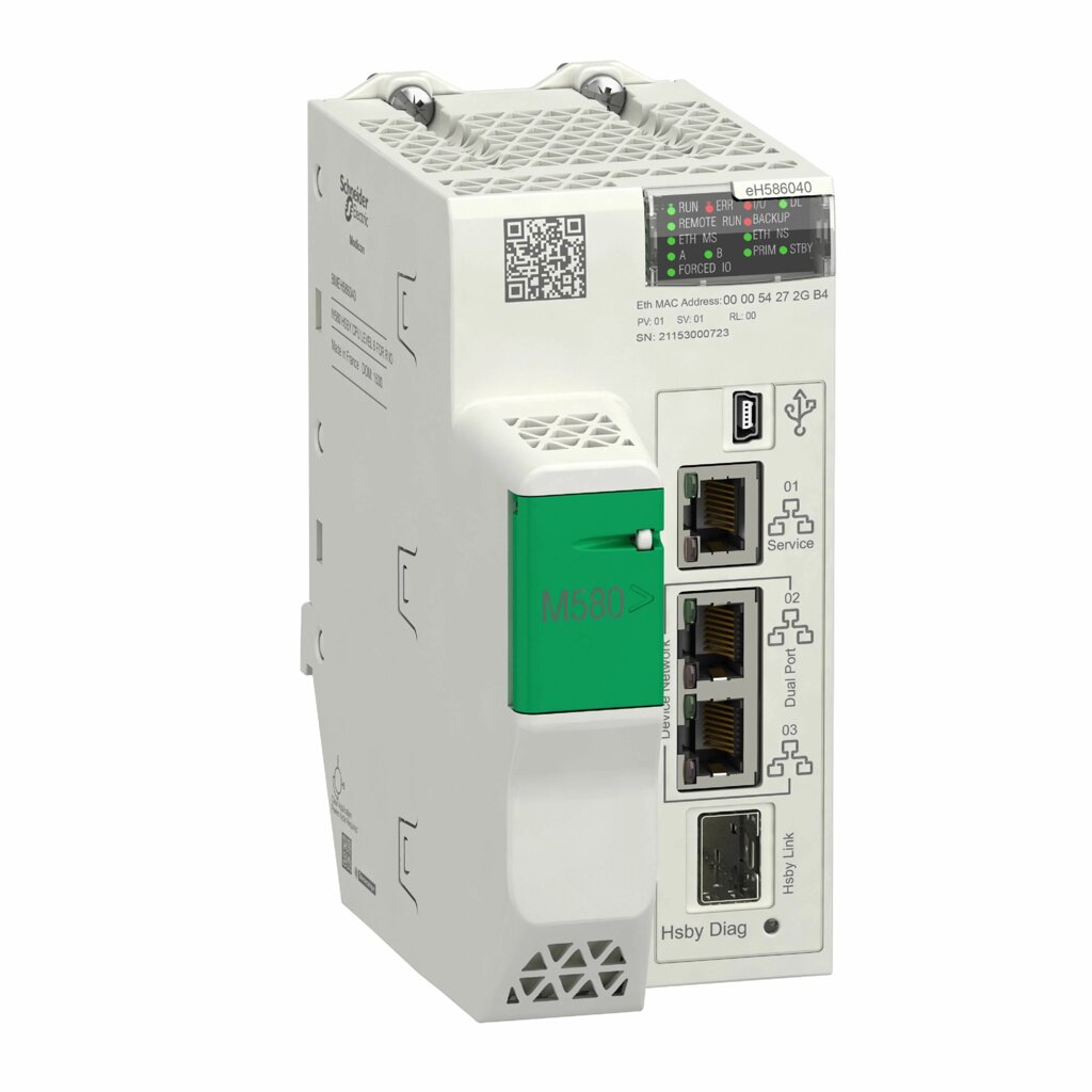 M580 цпу горячего резер. уровень 6, озу 64 mb, rio (до 31 ст. x80+quantum io) Schneider Electric, BMEH586040 от компании MetSnab - фото 1