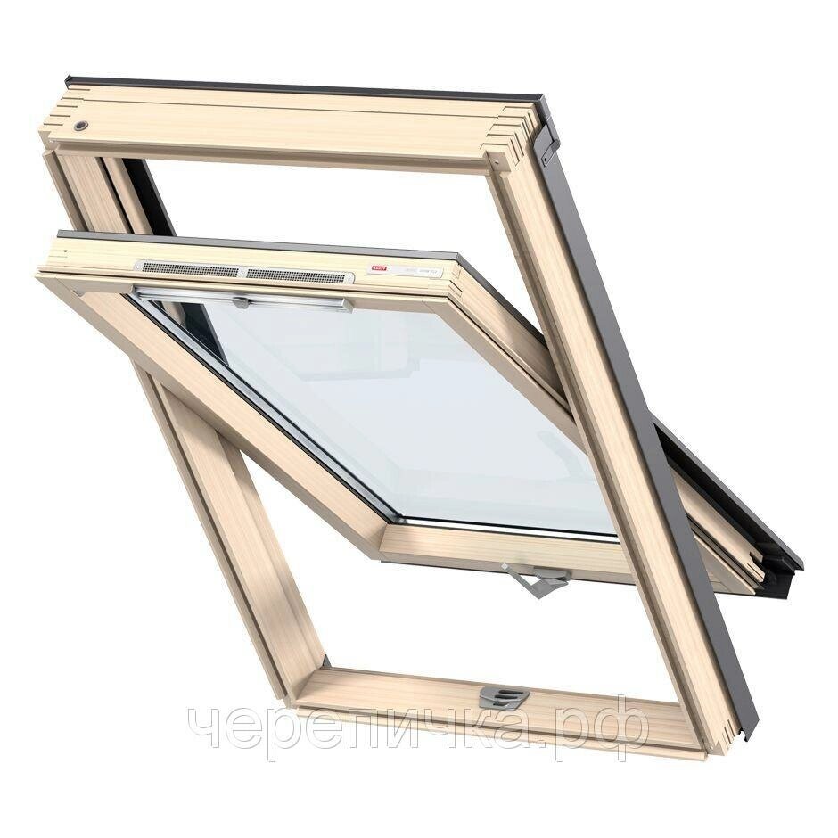 Мансардное окно VELUX PREMIUM дерево 2 камеры GLL 1061B MK08(78*140) ручка снизу от компании MetSnab - фото 1