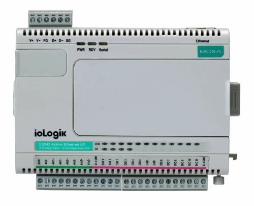 Модуль MOXA ioLogik E2240-T Ethernet I/O Server 8AI,2AO, Modbus/TCP, SNMP, Active I/O Messaging от компании MetSnab - фото 1