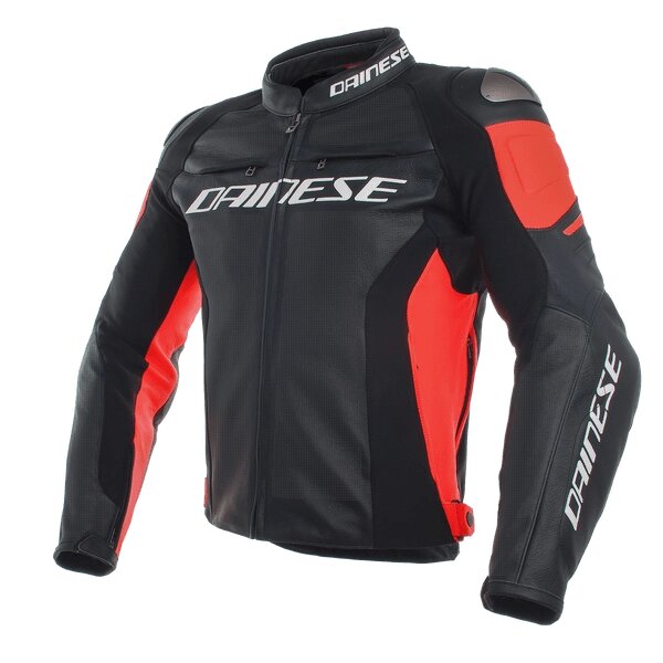 Мотокуртка Dainese Racing 3 Перфорированная p75 black/black/fluo-red 48 от компании MetSnab - фото 1