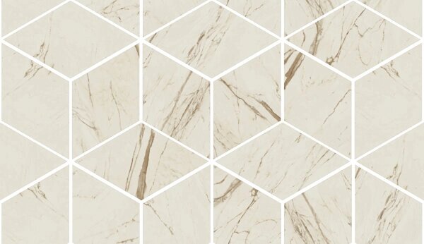 Мозаика облицовочная керамогранит Versace Marble 2408310_Mos. T3-3DBianco ( м2) от компании MetSnab - фото 1