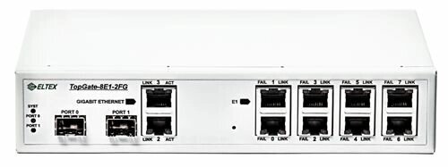 Мультиплексор/демультиплексор ELTEX ToPGATE-8E1-2FG 8 Е1+1 Gb Ethernet, 2 шасси под SFP, 1U от компании MetSnab - фото 1